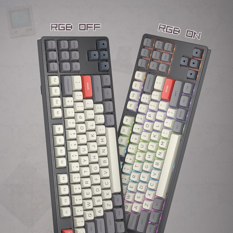 GMKWTL أغطية مفاتيح XDA PBT، مجموعة أغطية مفاتيح مخصصة لجهاز الألعاب الكلاسيكي، أغطية مفاتيح XVX للوحة مفاتيح 75% مع تقنية صب الصبغة مناسبة لمعظم مفاتيح Gateron Cherry MX للوحة المفاتيح الميكانيكية 65% 80% 100%. - Image 5
